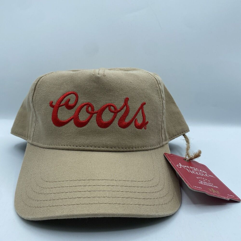 Coors American Needle Snapback Adult OSFA Beige Logo Beer Party Adjustable NWT